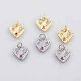 18K Gold pvd Ruby heart stars charm s Charms - Tarnish Resistant