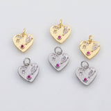 18K Gold PVD Ruby heart stars charm s Charms - Tarnish Resistant