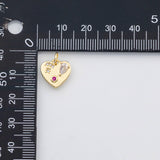 18K Gold PVD Ruby heart stars charm s Charms - Tarnish Resistant