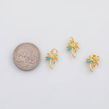 18K Gold PVD Palm tree coconut tree turquoise charm s Charms - Tarnish Resistant