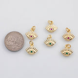 18K Gold PVD Evil eye charm green red s Charms - Tarnish Resistant