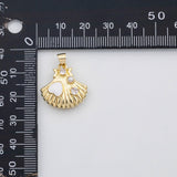 18K Gold PVD Sea shell clam shell oyster charm charm s Charms - Tarnish Resistant