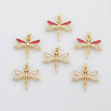 18K Gold PVD Dragonfly charm damselfly charm charm s Charms - Tarnish Resistant