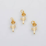 18K Gold PVD Flower rose charm Mother of pearl charm s Charms - Tarnish Resistant