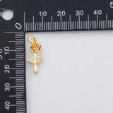18K Gold PVD Flower rose charm Mother of pearl charm s Charms - Tarnish Resistant
