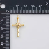 18K Gold PVD Cross rose flower charm charm charm s Charms - Tarnish Resistant