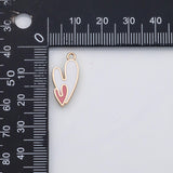 18K Gold PVD Double Heart Charms s White Gold Charms - Tarnish Resistant