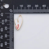 18K Gold PVD Double Heart Charms s White Gold Charms - Tarnish Resistant