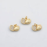 18K Gold PVD Shell Double charm koi gold Shell Pendant s Charms - Tarnish Resistant