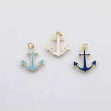 18K Gold PVD Ship's anchor charm koi gold Ship's anchor charm 22K s Charms - Tarnish Resistant