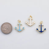 18K Gold PVD Ship's anchor charm koi gold Ship's anchor charm 22K s Charms - Tarnish Resistant