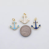 18K Gold PVD Ship's anchor charm koi gold Ship's anchor charm 22K s Charms - Tarnish Resistant