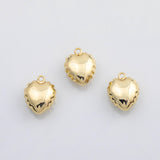 18K Gold pvd Heart charm koi gold Heart charm 22K s Charms - Tarnish Resistant