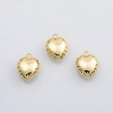 18K Gold PVD Heart charm koi gold Heart charm 22K s Charms - Tarnish Resistant