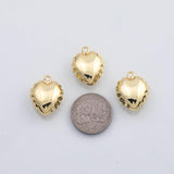 18K Gold PVD Heart charm koi gold Heart charm 22K s Charms - Tarnish Resistant