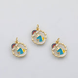 18K Gold PVD Unicorn Rainbow charm koi gold Unicorn Rainbow charm 22K s Charms - Tarnish Resistant