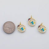 18K Gold pvd Unicorn Rainbow charm koi gold Unicorn Rainbow charm 22K s Charms - Tarnish Resistant