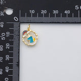 18K Gold PVD Unicorn Rainbow charm koi gold Unicorn Rainbow charm 22K s Charms - Tarnish Resistant