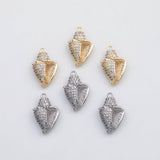 18K Gold PVD Conch charm 22k s Gold Charms - Tarnish Resistant