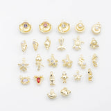 18K Gold PVD Sea shell ocean beach summer nautical charms fish crab lobster turtle s Charms - Tarnish Resistant