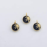 18K Gold PVD charms selection sun moon sunburst celestial planet saturn charms cubic zirconia - Tarnish Resistant