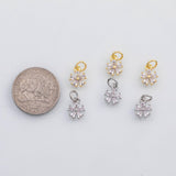18K Gold PVD Flower charm s Charms - Tarnish Resistant