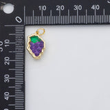 18K Gold PVD Fruit grape carrot lemon lime cherry pineapple charm s Charms - Tarnish Resistant
