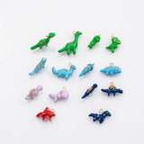 18K Gold pvd Dinosaur stegosaurus t-rex triceratops enamel charm s Charms - Tarnish Resistant