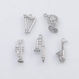 18K Gold pvd Musical instruments trumpet harp clarinet trombone saxophone sax charm s Charms - Tarnish Resistant