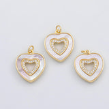 18K Gold PVD Heart mother of pearl charm s Charms - Tarnish Resistant