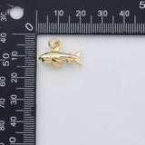 18K Gold pvd Shark fish charm s Charms - Tarnish Resistant