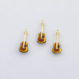 18K Gold PVD Guitar charm musical instrument enamel charm s Charms - Tarnish Resistant