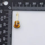 18K Gold PVD Guitar charm musical instrument enamel charm s Charms - Tarnish Resistant