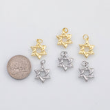 18K Gold PVD Star of David Jewish Hebrew charm s Charms - Tarnish Resistant