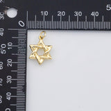 18K Gold PVD Star of David Jewish Hebrew charm s Charms - Tarnish Resistant