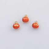18K Gold PVD Pumpkin Jack-o'-lantern charm halloween fruit enamel charm s Charms - Tarnish Resistant