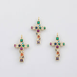 18K Gold PVD Cross charm multicolor charm charm s Charms - Tarnish Resistant