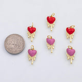 18K Gold pvd Bleeding heart charm s Charms - Tarnish Resistant