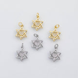 18K Gold PVD Star of David Jewish Hebrew charm s Charms - Tarnish Resistant