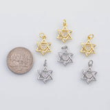 18K Gold PVD Star of David Jewish Hebrew charm s Charms - Tarnish Resistant