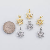 18K Gold PVD Star of David Jewish Hebrew charm s Charms - Tarnish Resistant