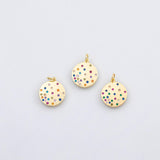 18K Gold PVD star constellation multicolor charm coin round pendant charms 15mm - Tarnish Resistant