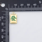 18K Gold PVD Mahjong tiles charm - Tarnish Resistant