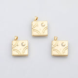 18K Gold PVD Square Locket book charm s Charms - Tarnish Resistant