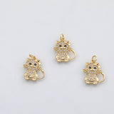 18K Gold PVD Cat charm - Tarnish Resistant