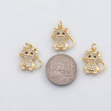 18K Gold PVD Cat charm - Tarnish Resistant
