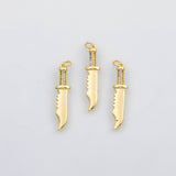 18K Gold pvd Knife charm s Charms - Tarnish Resistant