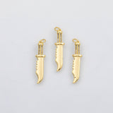 18K Gold PVD Knife charm s Charms - Tarnish Resistant