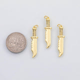 18K Gold PVD Knife charm s Charms - Tarnish Resistant