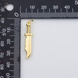 18K Gold PVD Knife charm s Charms - Tarnish Resistant